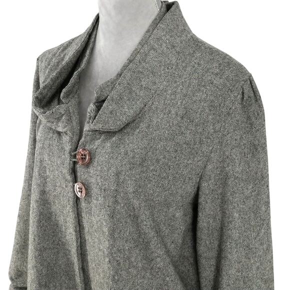 Charlotte Tarantola Jacket Womens XL Gray Wool Blend Lined Swing Trapeze Pleat - Picture 8 of 13